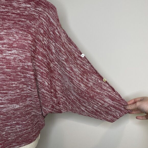 Postmark Anthropologie Malu Top Spacedye Cold Shoulder Knit Top Sweater Maroon S - Picture 6 of 12